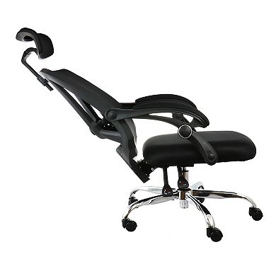 Elama Full Back Mesh Adjustable Office Chair with Headrest in Black