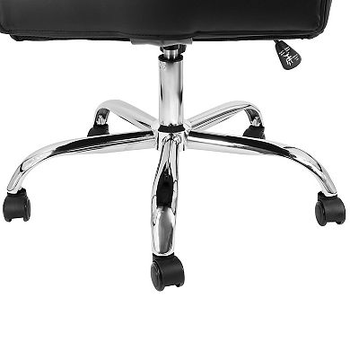 Elama High Back Adjustable Faux Leather Office Chair in Black