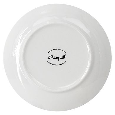 Elama Professional Kitchen 12 Piece Round Porcelain Salad Plate Set in White