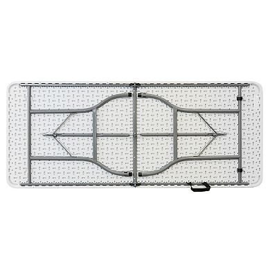 Elama 8 Foot Plastic Folding Table in White
