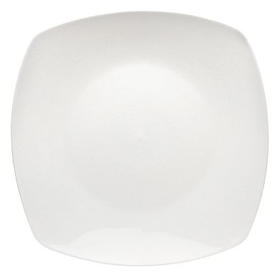Elama 12 Piece Square Porcelain Large Dinner Plates in White