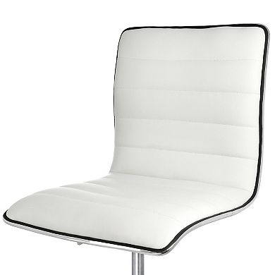 Elama Faux Leather Adjustable Rolling Office Chair in White