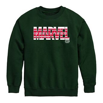 Boys 8-20 Marvel Logo Christmas Crew Fleece Sweatshirt
