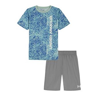 Boys 8-16 Under Armour All Over Print Short Sleeve Top & Shorts Set