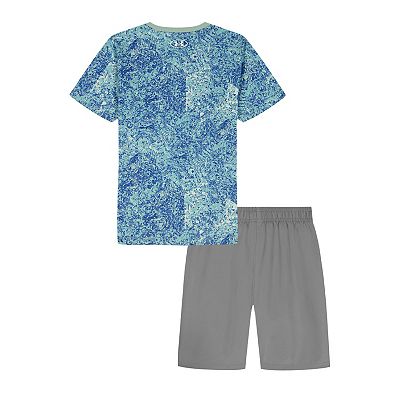 Boys 8-16 Under Armour All Over Print Short Sleeve Top & Shorts Set