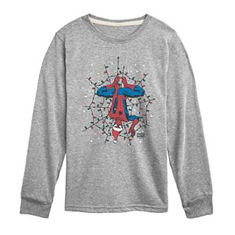 Boys 8-20 Marvel Spider-Man Holiday Lights Web Long Sleeve Graphic Tee