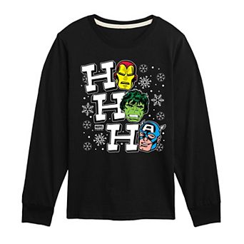 Boys 8-20 Marvel Ho Ho Ho Long Sleeve Graphic Tee