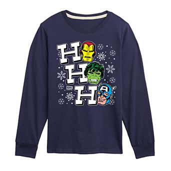 Boys 8-20 Marvel Ho Ho Ho Long Sleeve Graphic Tee