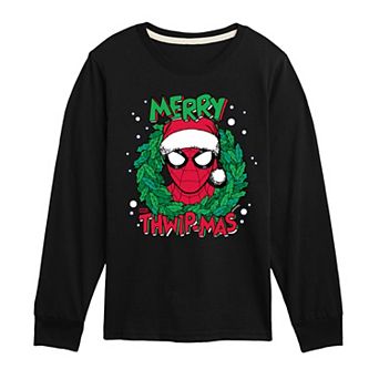 Boys 8-20 Marvel Spider-Man Merry Thwip-mas Long Sleeve Graphic Tee