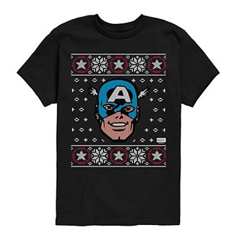 Boys 8-20 Marvel Captain America Ugly Christmas Sweater Graphic Tee