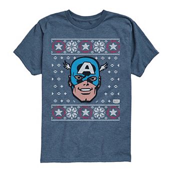 Boys 8-20 Marvel Captain America Ugly Christmas Sweater Graphic Tee