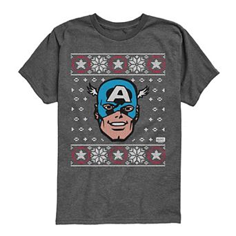 Boys 8-20 Marvel Captain America Ugly Christmas Sweater Graphic Tee