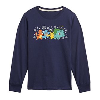 Boys 8-20 Pokémon Snowball Fight Long Sleeve Graphic Tee