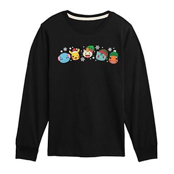 Boys 8-20 Pokémon Group Christmas Long Sleeve Graphic Tee
