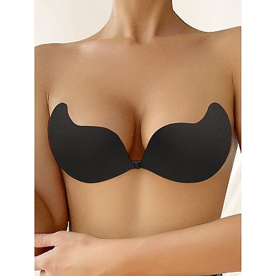 Women's Strapless Push Up Nipple Covers Invisible Backless Silicone Reusable Adhesive Clasp Bras