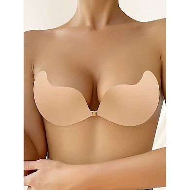 Women's Strapless Push Up Nipple Covers Invisible Backless Silicone Reusable Adhesive Clasp Bras