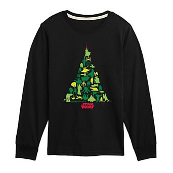 Boys 8-20 Star Wars Christmas Tree Silhouette Long Sleeve Graphic Tee