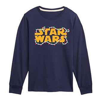 Boys 8-20 Star Wars Logo Christmas Lights Long Sleeve Graphic Tee
