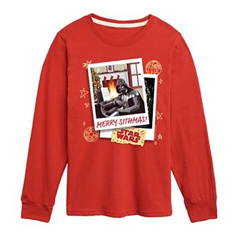 Boys 8-20 Star Wars Merry Sithmas Polaroid Long Sleeve Graphic Tee