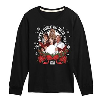 Boys 8-20 Star Wars Merry Force Be With You Long Sleeve Graphic Tee