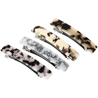 4 pc Hair Barrettes, Acetate Hair Barrettes for Fine Thick Hair, Fashion Barrette 3.27"x0.63"x0.75"