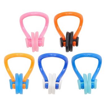 Anti-slip Swimming Nose Clips 5 pc Yellow, Orange, Blue White, Pink, Lake Blue