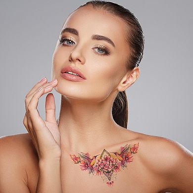Realistic Temporary Tattoo Collarbone Fake Tattoos 2Pcs
