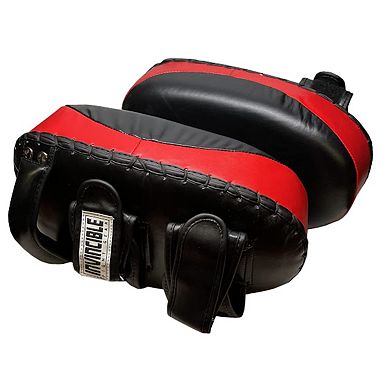 Amber Fight Gear Premium Leather Thai Pads Pair Kickboxing Strike Shields