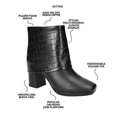 Easy Street Sutton Women's Square Toe Ankle Boots