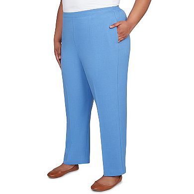 Plus Size Alfred Dunner Textured Pull-On Elastic Short Length Pants