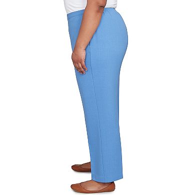 Plus Size Alfred Dunner Textured Pull-On Elastic Short Length Pants