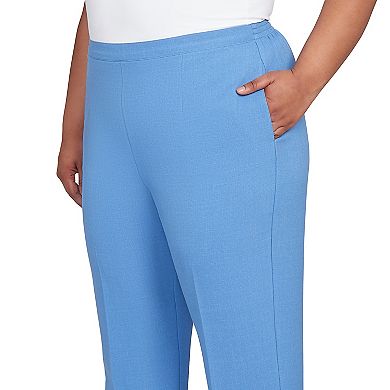 Plus Size Alfred Dunner Textured Pull-On Elastic Short Length Pants