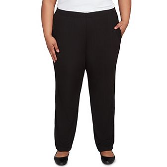 Plus Size Alfred Dunner Ribbed Knit Medium Length Pants