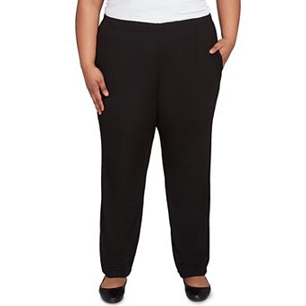 Plus Size Alfred Dunner Ribbed Knit Medium Length Pants