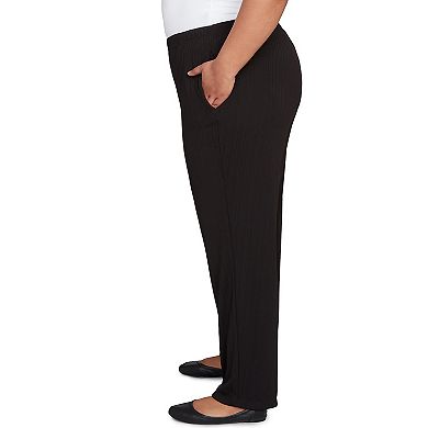 Plus Size Alfred Dunner Ribbed Knit Medium Length Pants