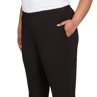 Plus Size Alfred Dunner Ribbed Knit Medium Length Pants