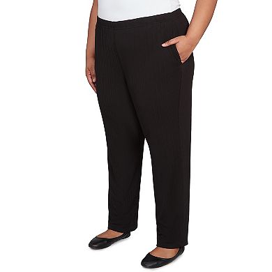 Plus Size Alfred Dunner Ribbed Knit Medium Length Pants