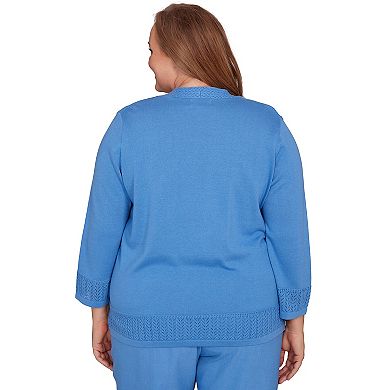 Plus Size Alfred Dunner Floral Print Two-in-One Sweater