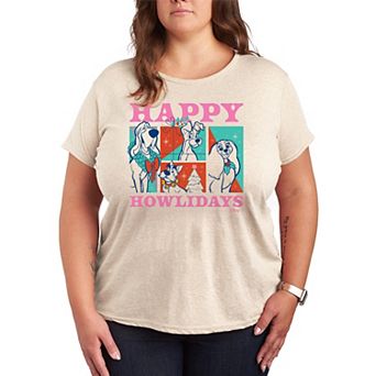 Plus Size Disney's Lady and the Tramp Happy Howlidays Graphic Tee