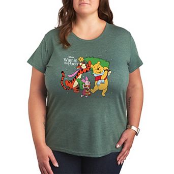 Plus Size Disney's Winnie The Pooh Christmas Tree Graphic Tee