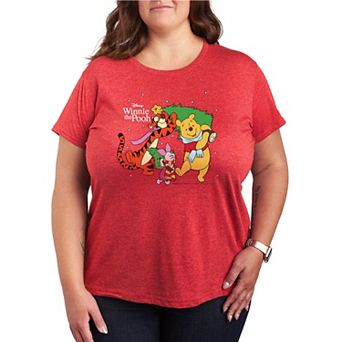 Plus Size Disney's Winnie The Pooh Christmas Tree Graphic Tee