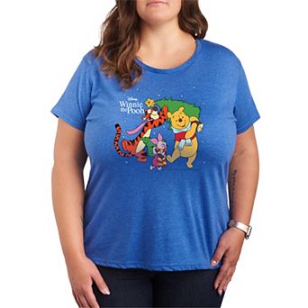 Plus Size Disney's Winnie The Pooh Christmas Tree Graphic Tee