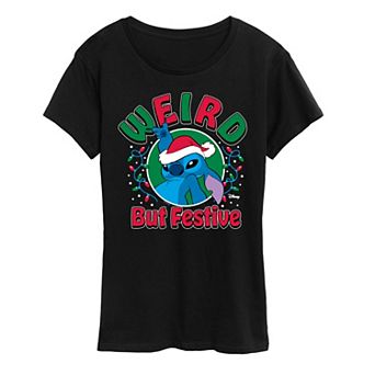 Women's Disney's Lilo & Stitch Weird But Festive Graphic Tee