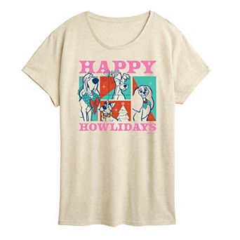 Women's Disney's Lady and the Tramp Happy Howlidays Graphic Tee