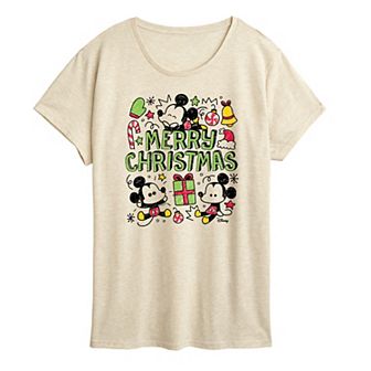 Women's Disney's Mickey Mouse Merry Christmas Graphic Tee
