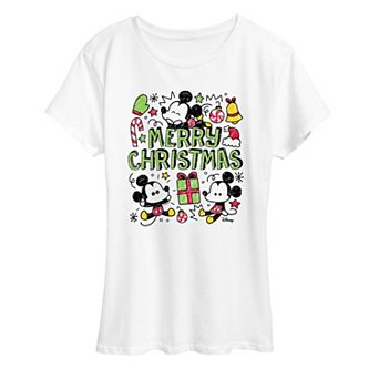 Women's Disney's Mickey Mouse Merry Christmas Graphic Tee