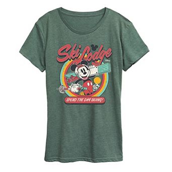 Women's Disney's Mickey Mouse Ski Lodge Graphic Tee