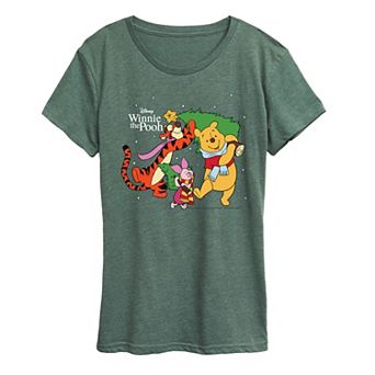Women's Disney's Winnie The Pooh Christmas Tree Graphic Tee