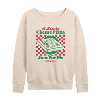 Women's Home Alone A Lovely Cheese Pizza French Terry Long Sleeve Tee