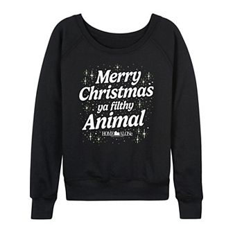 Women's Home Alone Merry Christmas Ya Filthy Animal French Terry Long Sleeve Tee